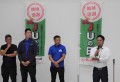 セリ終了後、桃原青年部会長が感謝の言葉を述べた