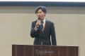 あいさつを述べる勝嵜流通検査委員長