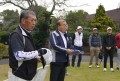 新園会長・理事長がスタート前のあいさつ