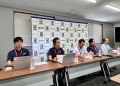 記者懇談会の様子（左は堀パーツオークション統括マネージャー）