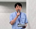 セリ前に堂薗会場長があいさつ