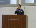挨拶と抱負を語る熊崎尚樹代表取締役