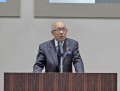 来賓代表で祝辞を述べるＪＵ中販連澤田稔会長