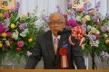 祝辞を述べるＪＵ中販連澤田稔会長