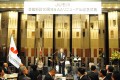代表者挨拶をするJU石川／宮前正明理事長