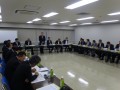 松永会長が挨拶に立ち、キャンペーンの目標達成に向けた各商組の協力を呼びかけた