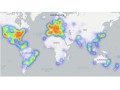ビットコイン決済対応店舗の分布図（出典：© OpenStreetMap contributors）