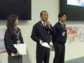 お見舞いの言葉を述べる井之上浩昭取締役本部長