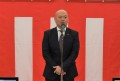 セリ前のセレモニーで挨拶を述べる宮本理事長