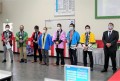 ＪＵ九州各県部会長がそれぞれのカラーの法被を着て登壇